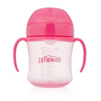 Dr.Browns чашка-непроливайка 180 мл с мягким носиком, ручками и откидывающейся крышкой, 6+ месяцев