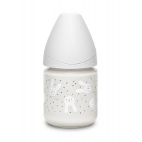 Suavinex бутылка 120мл с круглой силикиновой соской, стекло Hugge Baby (3 позиции)