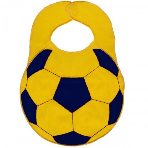 Нагрудник Sevi Baby "Футбольный мяч", цвет: желтый, синий, 23 см х 32 см