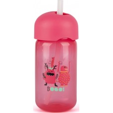 Бутылочка для кормления Suavinex Booo, от 18 месецев, с трубочкой, цвет: розовый