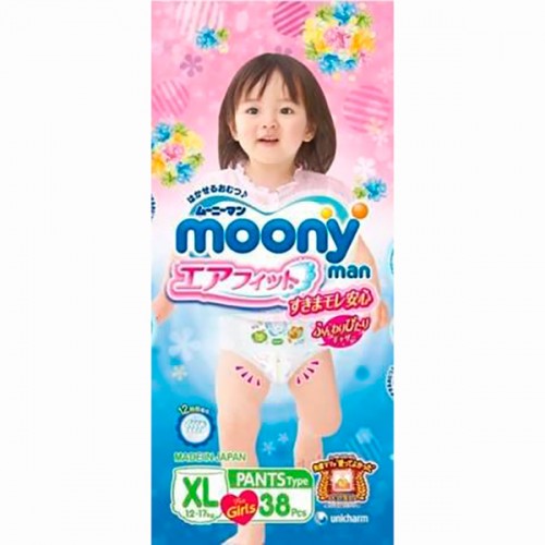 Трусики Moony для девочек 12-17 кг. 38 шт. (XL)
